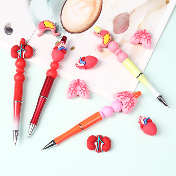 Wholesale Cross-border medical 3D organ silicone beads human body structure model 3D beaded DIY nurse jewelry epoxy beads