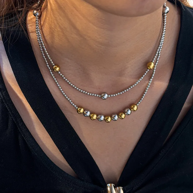 Wholesale Vacuum Electroplating (In Furnace) Plated 18K Real Gold 201 Stainless Steel 303 Stainless Steel Round Beaded Chain Paper Clip Chain Lobster