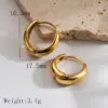 Wholesale 1 Pair Basic Classic Style Solid Color 304 Stainless Steel 18K Gold Plated Hoop Earrings