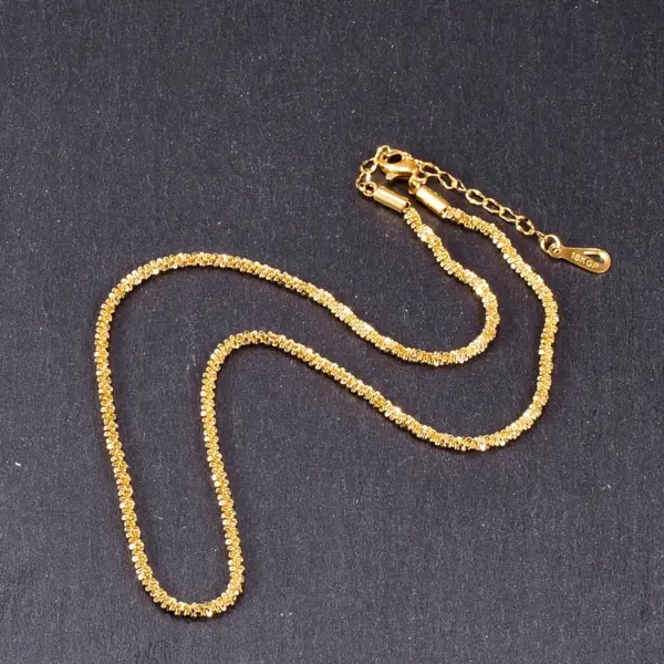 Wholesale PVD Coated Real Gold Plated 18K Gold Geometric 304 Stainless Steel Titanium Steel Basic Waterproof Non Tarnish 304 Stainless Steel Titanium Steel Necklace