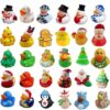 Wholesale Cross-Border Foreign Trade New Christmas Little Yellow Duck Swimming Pool Bathtub Duck Christmas Snowman Vinyl Toy Duck