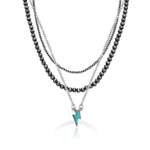 Wholesale European and American cross-border western style brushed ccb round bead necklace vintage carved turquoise pendant multi-layer necklace jewelry