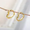 Wholesale PVD Coated Real Gold Plated 18K Gold Heart Shape 304 Stainless Steel Vintage Style Simple Style Waterproof Non Tarnish Earrings