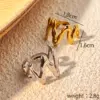 Wholesale PVD Coated Real Gold Plated 18K Gold Letter 304 Stainless Steel Retro Waterproof Non Tarnish Open Rings