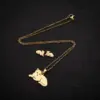 PVD Coated Real Gold Plated Animal Stainless Steel Fashion Waterproof Non Tarnish Earrings Necklace