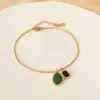 Wholesale Jewelry Casual Lady Simple Style Heart Shape Titanium Steel Gem Inlay Anklet