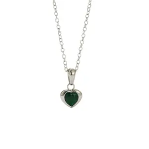 Necklace Platinum Green Diamond / 40+5cm