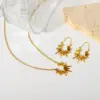 Wholesale PVD Coated Real Gold Plated 18K Gold Sun 304 Stainless Steel Retro Exaggerated Waterproof Non Tarnish 201 Stainless Steel Earrings Necklace