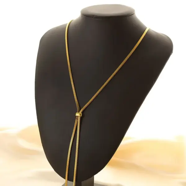 Ion Plating (IP) Real Gold Plated Geometric 304 Stainless Steel Elegant Sexy Simple Style Waterproof Non Tarnish Titanium Steel Long Necklace