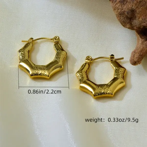 Electroplating 18K Gold Golden Plated Irregular 304 Stainless Steel Simple Style Hoop Earrings