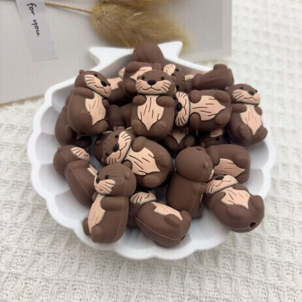 Wholesale Cross border hot sale new silicone creative beads marmot silicone beaded loose beads factory wholesale in stock