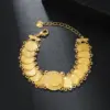 Wholesale Retro Roman Style Coin Copper Plating 18k Gold Plated Bracelets