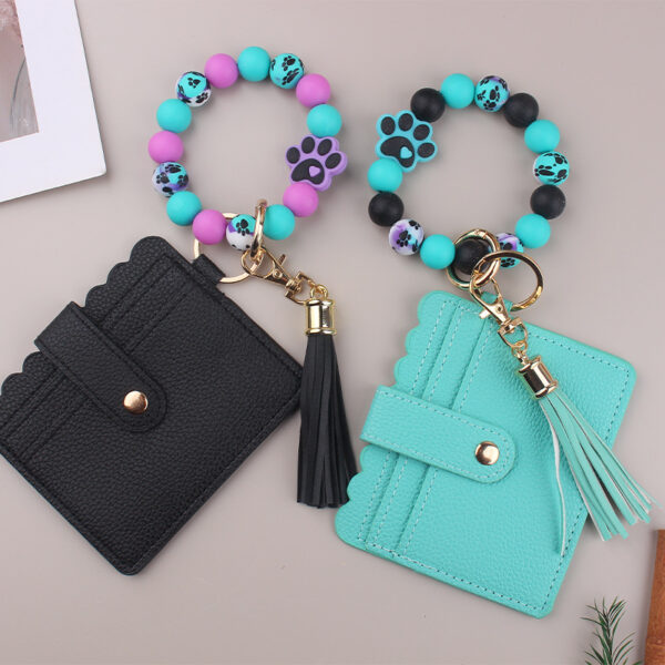 Wholesale New Cartoon Dog Claw Card Bag Jewelry Beaded DIY Dog Claw Silicone Bracelet Bracelet Wallet Keychain Pendant