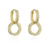 Wholesale Vintage Copper Geometric 18k Gold Micro-set Zircon Earrings Wholesale