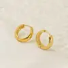 Wholesale 1 Pair Vacation Classic Style Round 304 Stainless Steel 18K Gold Plated Earrings