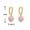 Cute Heart Plating Copper Zircon Copper Earrings