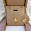 Wholesale Jewelry Simple Style Shell Copper Artificial Pearls Zircon 18K Gold Plated Gold Plated Pendant Necklace