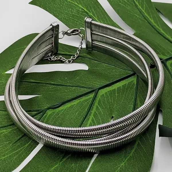 PVD Coated 18K Gold Real Gold Plated Round Solid Color Stainless Steel Punk Waterproof Non Tarnish 304 Stainless Steel Choker