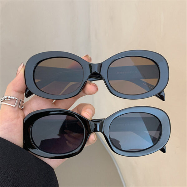 Wholesale Retro Oval Sunglasses Trendy European and American Ins Square and Round Face Slimming Look High-End Internet Celebrity Sunglasses Beach Vacation Glasses