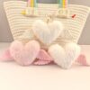 Wholesale Love Wings Fur Ball Keychain Pendant Heart-shaped Plush Girl's Accessories Cute Peach Heart Bag Key Pendant