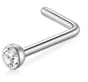 L-Shaped Rod Silver White Diamond