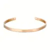 Wholesale 304 Stainless Steel Stainless Steel Solid Color PVD Coated 18K Gold Plated Elegant Retro Plating Hollow Out Rose Gold Gold Silver Bangle