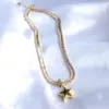 Wholesale Luxurious Simple Style Shiny Star Heart Shape Copper 18k Gold Plated Silver Plated Zircon Pendant Necklace In Bulk