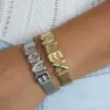 Copper 18K Gold Plated Plating Letter Bracelets