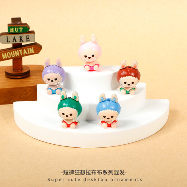 oly-01370ec39b4dd814fd7ce2555be4a6a3 Wholesale Sitting Posture Standing Labubu with Hole Cute Rubber Beads DIY Mobile Phone Chain Accessories Beaded Pen Pvc Soft Rubber Doll