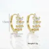 Wholesale 1 Pair Classic Style Leaves Copper Rhinestones Zircon K Gold Plated Earrings