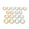 PVD Coated Real Gold Plated 18K Gold Round 201 Stainless Steel Simple Style Waterproof Non Tarnish Hoop Earrings