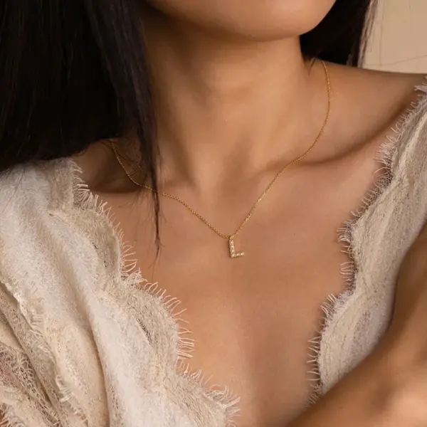 Wholesale 1 Piece Stainless Steel Artificial Pearls Letter