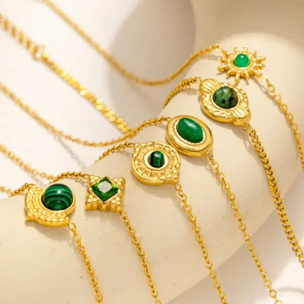 Wholesale Lady Geometric Titanium Steel Natural Stone Bracelets In Bulk