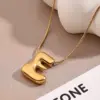 Wholesale Jewelry Casual Modern Style Simple Style Letter 304 Stainless Steel 18K Gold Plated Handmade Polishing Snake Chain Pendant Necklace