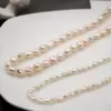 Wholesale Pearl Ferroalloy Vacuum Plating 18K Real Gold Plated Freshwater Pearl Pearl Cable Chain Irregular Necklace
