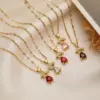 Wholesale Simple Style Commute Human Copper 18k Gold Plated Zircon Pendant Necklace In Bulk