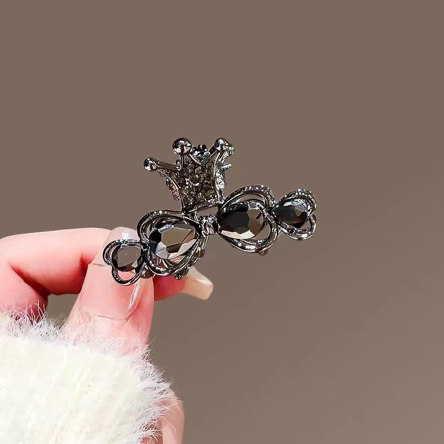 Wholesale High-grade Rhinestone Crown Grab Clip Temperament New Medium Hairpin Back Head Half Hair Shark Clip Hairpin Hair Aessories