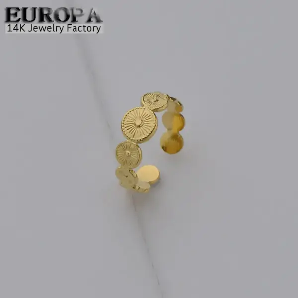 Wholesale PVD Coated Real Gold Plated 14K Gold Geometric 304 Stainless Steel Waterproof Non Tarnish