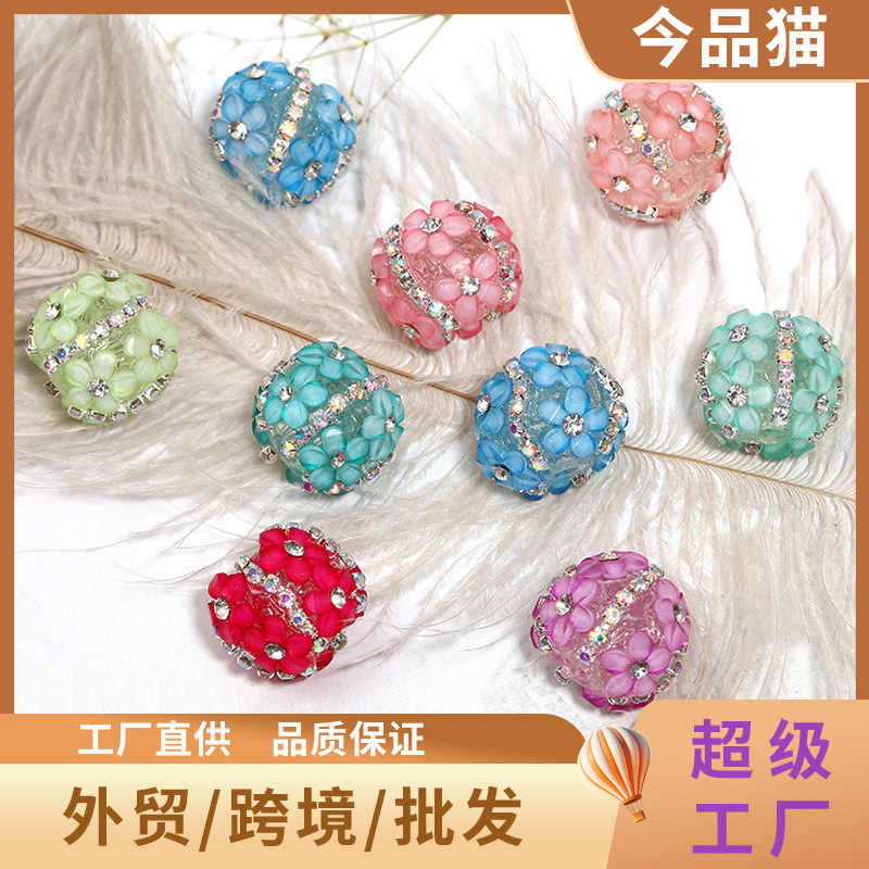 Wholesale Flower-shaped rhinestone beads