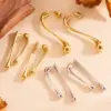 Wholesale 18K Real Gold Plated 304 Stainless Steel PVD Coated Rhinestones Solid Color Simple Style Drop Earrings For Women's
