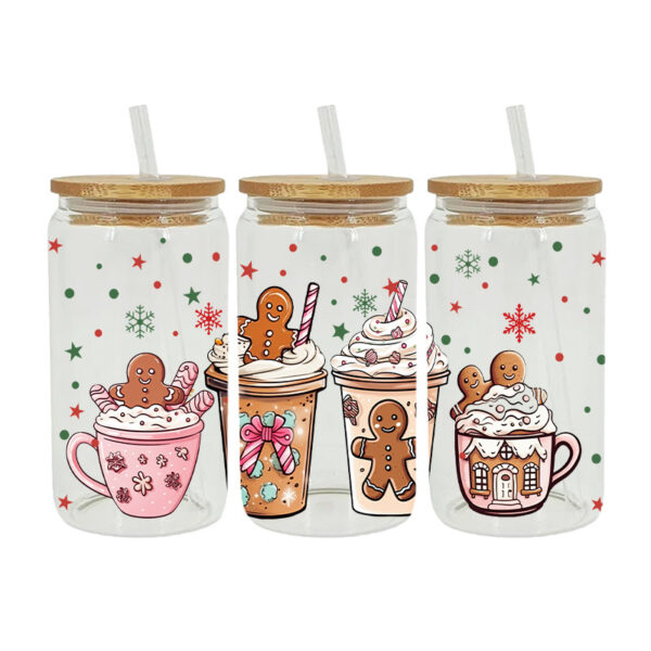 Wholesale Christmas tree cup 16oz Cup UV DTF Wraps