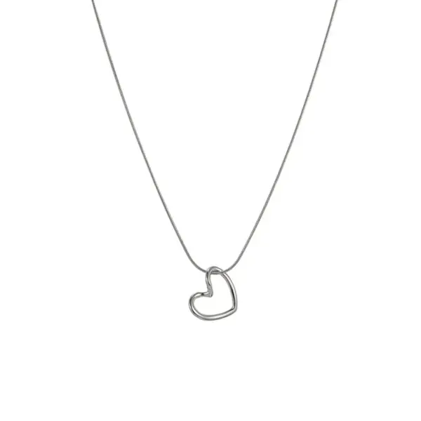 Wholesale 1 Piece Simple Style Heart Shape Titanium Steel Plating Necklace