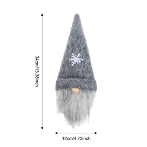 Plush snowflake wine bottle cover gray