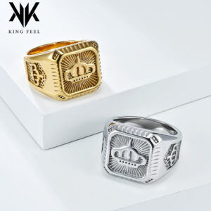 Wholesale Stainless steel 18K gold plated crown titanium steel ring for men