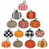 Wholesale New Colorful Plaid Pumpkin Embroidery Cloth Stickers Computer Embroidery Clothing Accessories Ironing Cloth Label Patch Accessories Ready Stock