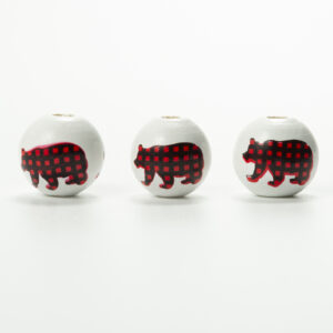 White background red black bear / 16MM