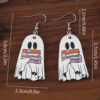 Wholesale Cross-Border Halloween Book Ghost Earrings Wooden Gothic Style Double-Sided Earrings Halloween Book Enthusiasts Gift