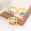 Wholesale Fashion Eye Copper 18k Gold Plated Zircon Rings In Bulk