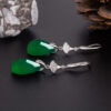 Wholesale Ethnic-style Drop-shaped Green Agate Earrings Women's Micro-Diamond Long Green Chalcedony Ear Hook Earrings for Mother Jewelry