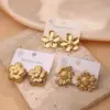 Wholesale 1 Pair/Package Casual Modern Style Sunflower Flower Polishing Plating 201 Stainless Steel 18K Gold Plated Earrings